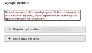 bład w outlook 2019