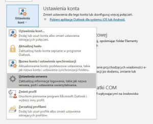 Bład w outlook 2019 ustawienia serwera